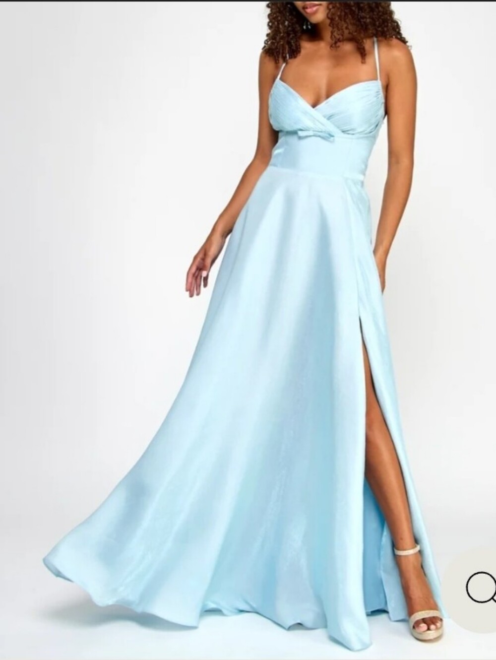B. Darlin NWT Light Blue Satin Formal Gown Prom Dress Juniors 11/12 $159 Party